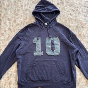PacSun Denim Number Patch Hoodie